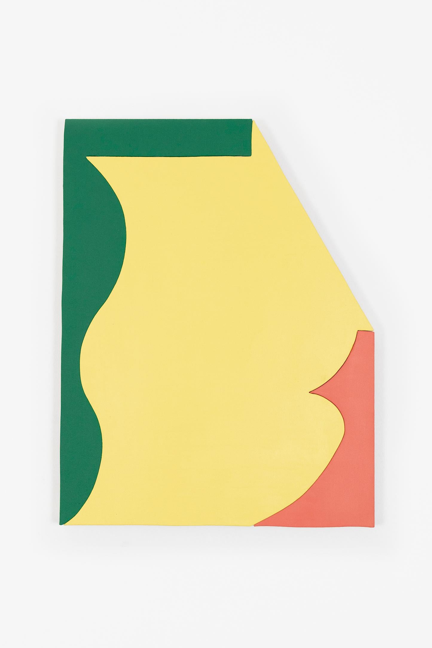 Abstract Sculpture Jason Matherly - Peinture murale technique mixte « 21-11 » - vert, rouge, jaune, orange, mcm
