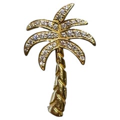 Jason of Beverly Hills, ciondolo in oro giallo 14k e diamanti a forma di albero delle palme