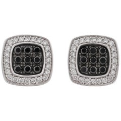 JASON OF BEVERLY HILLS Black & White Diamond 14K White Gold Stud Earrings