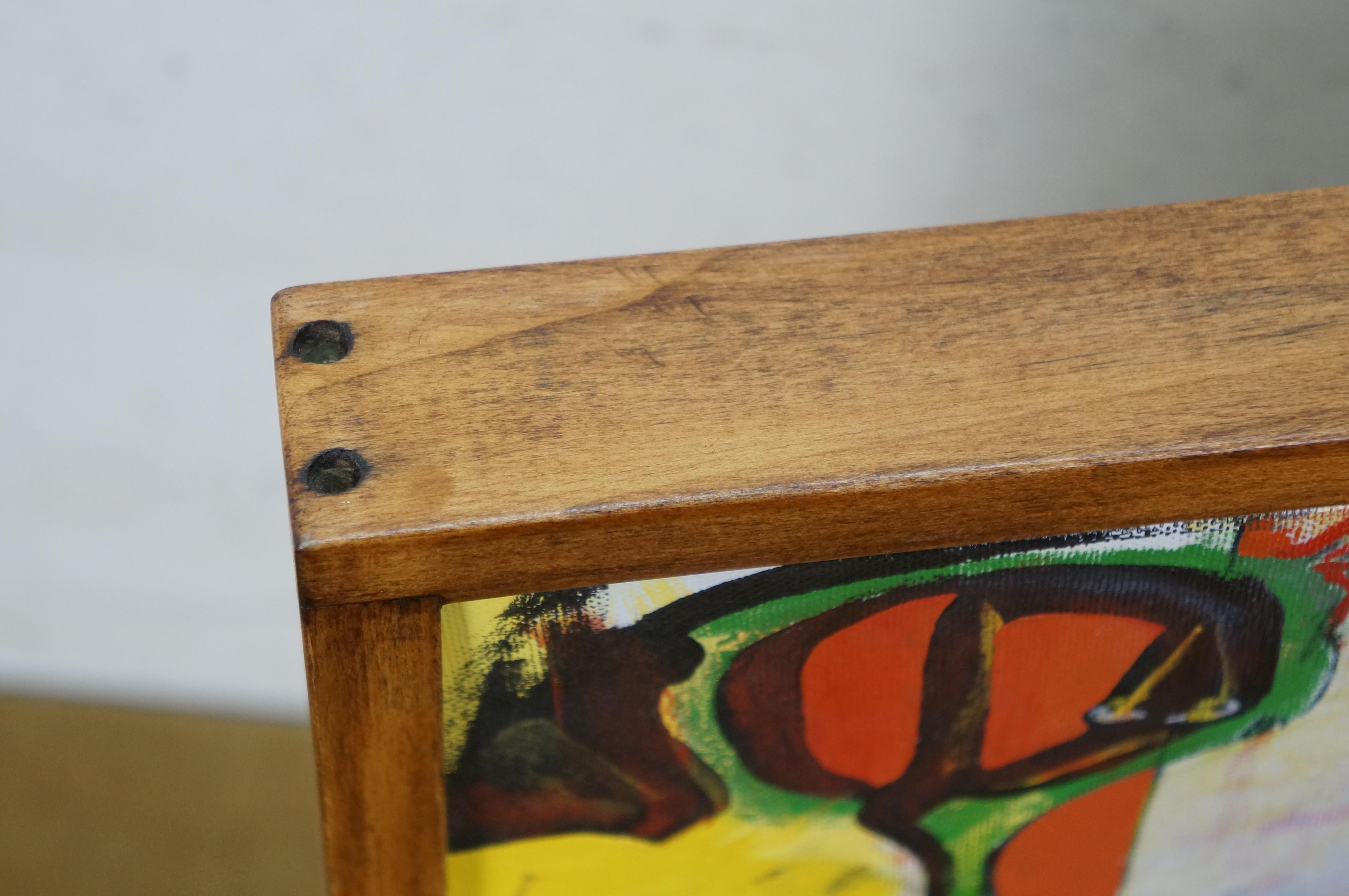 Jason Raney IRWIN 1997 Hübsches Mädchen abstrakte Acryl-Leinwand auf dem Brett Malerei 19