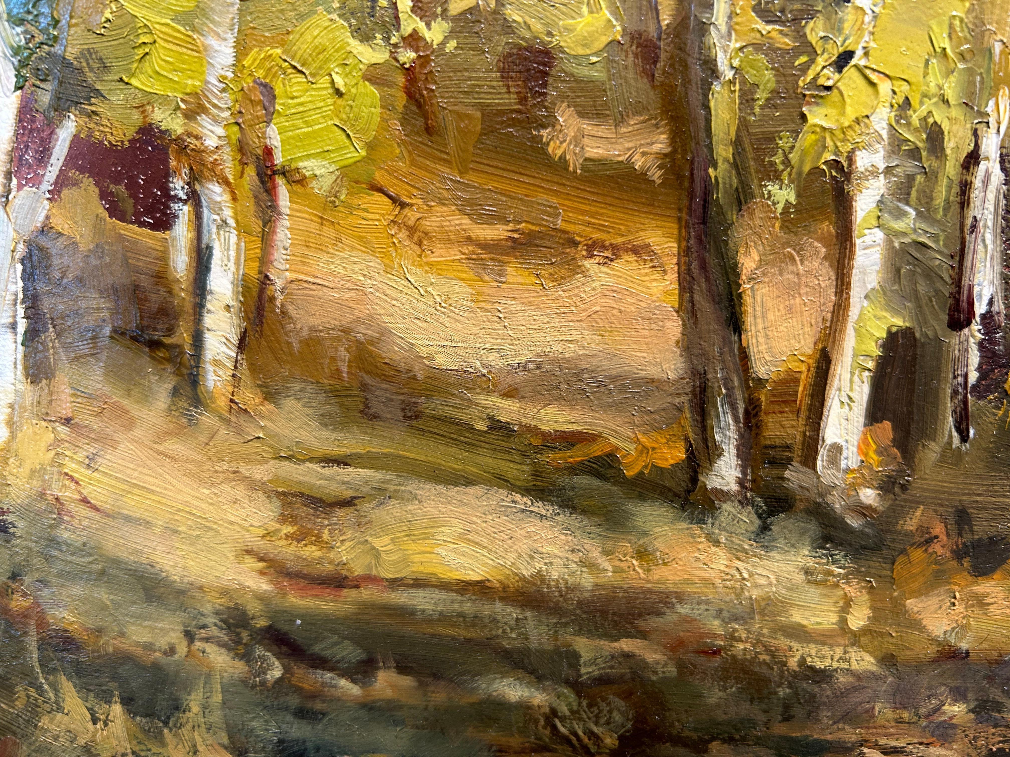 Aspen Trail Original Jason Rich Autumn Tree Landscape Oil Painting Western Art For Sale 4