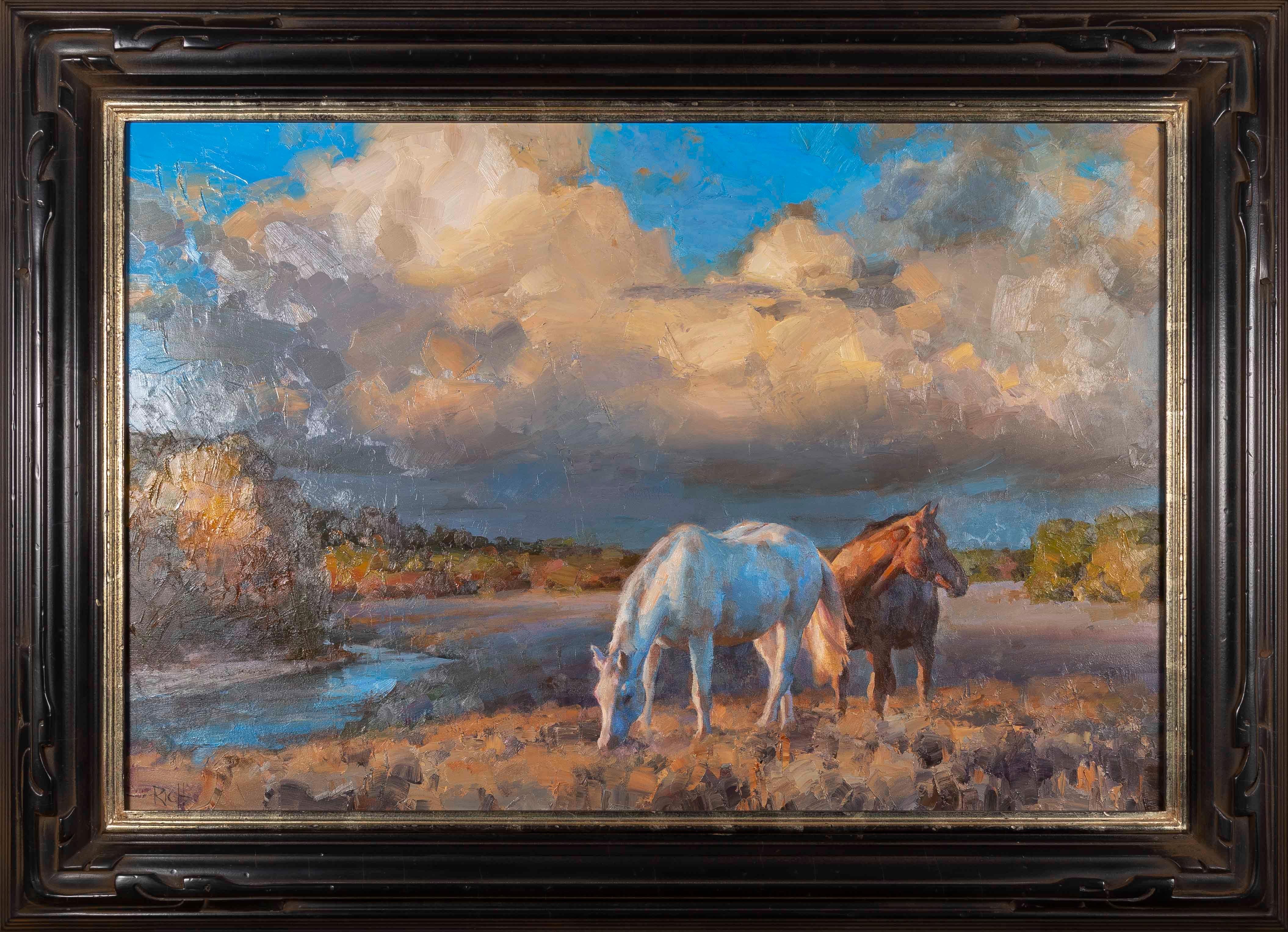 Big Sky Range Horses Jason Rich Western Art Landscape Oil Painting on Canvas