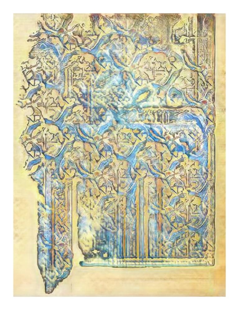 Narrative Frame (Illuminated Manuscripts 5), Print by Jason Salavon, 2019

Additional information:
Medium: Archival pigment print
Dimensions: 17 1/2 × 13 1/2 in (44.5 × 34.3 cm)
Editions 1-5 of 5 + 2AP

signed and dated verso
Gallery Letter of