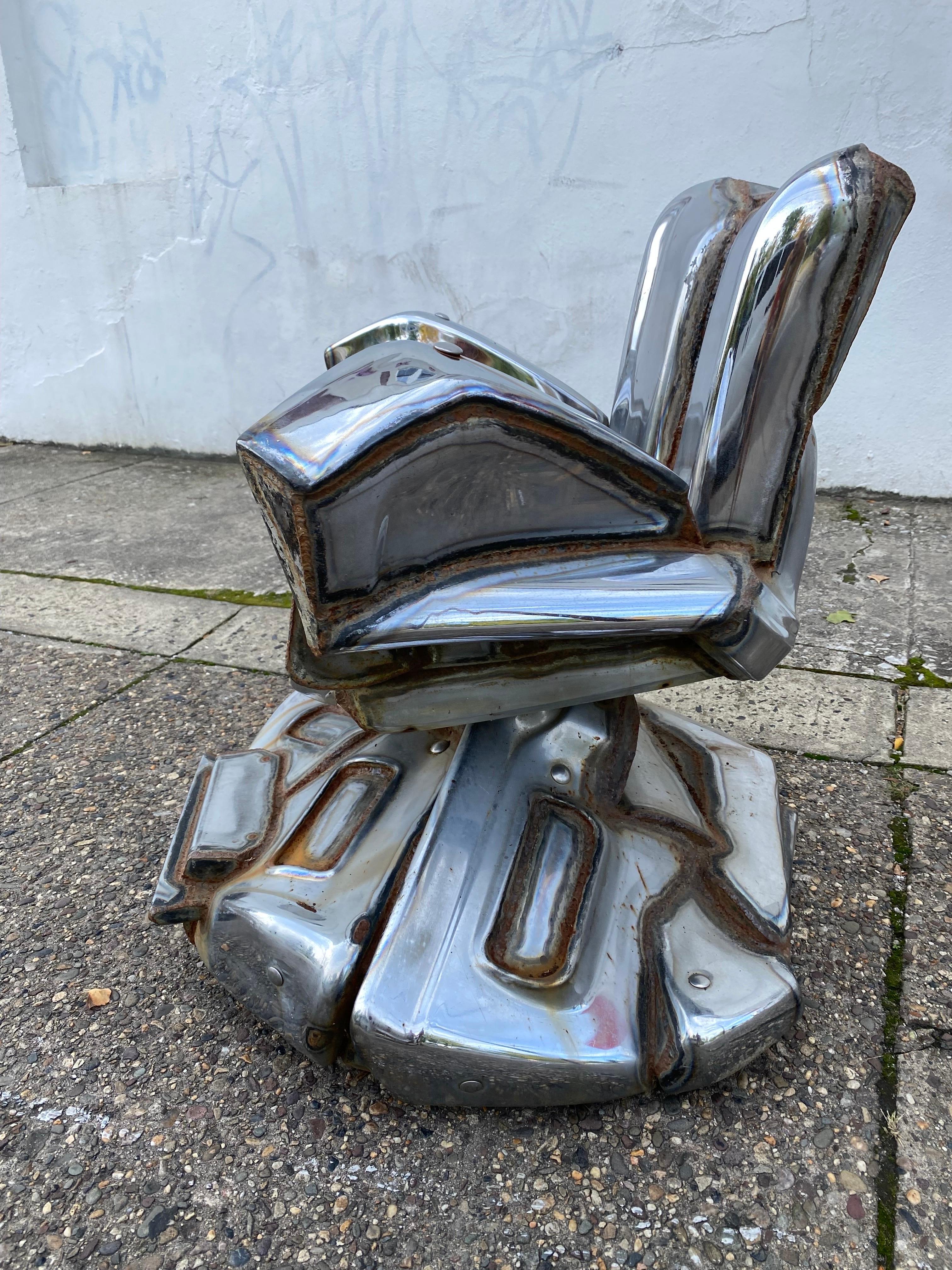 American Jason Seley Welded Swivel Bumper Chair For Sale