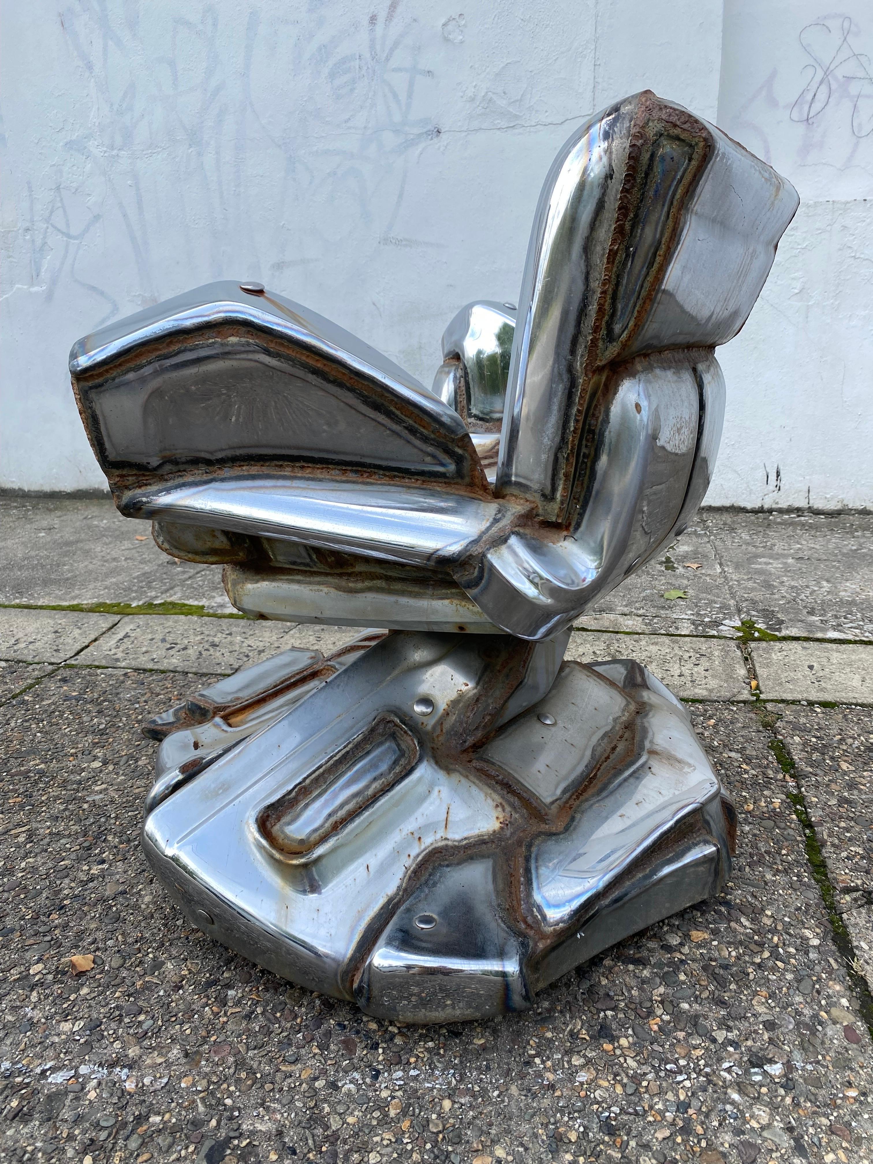 Jason Seley Welded Swivel Bumper Chair For Sale 2