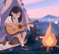 "Campfire Ghost Stories" (2024) By Sang Lam, Digital Print on Metal