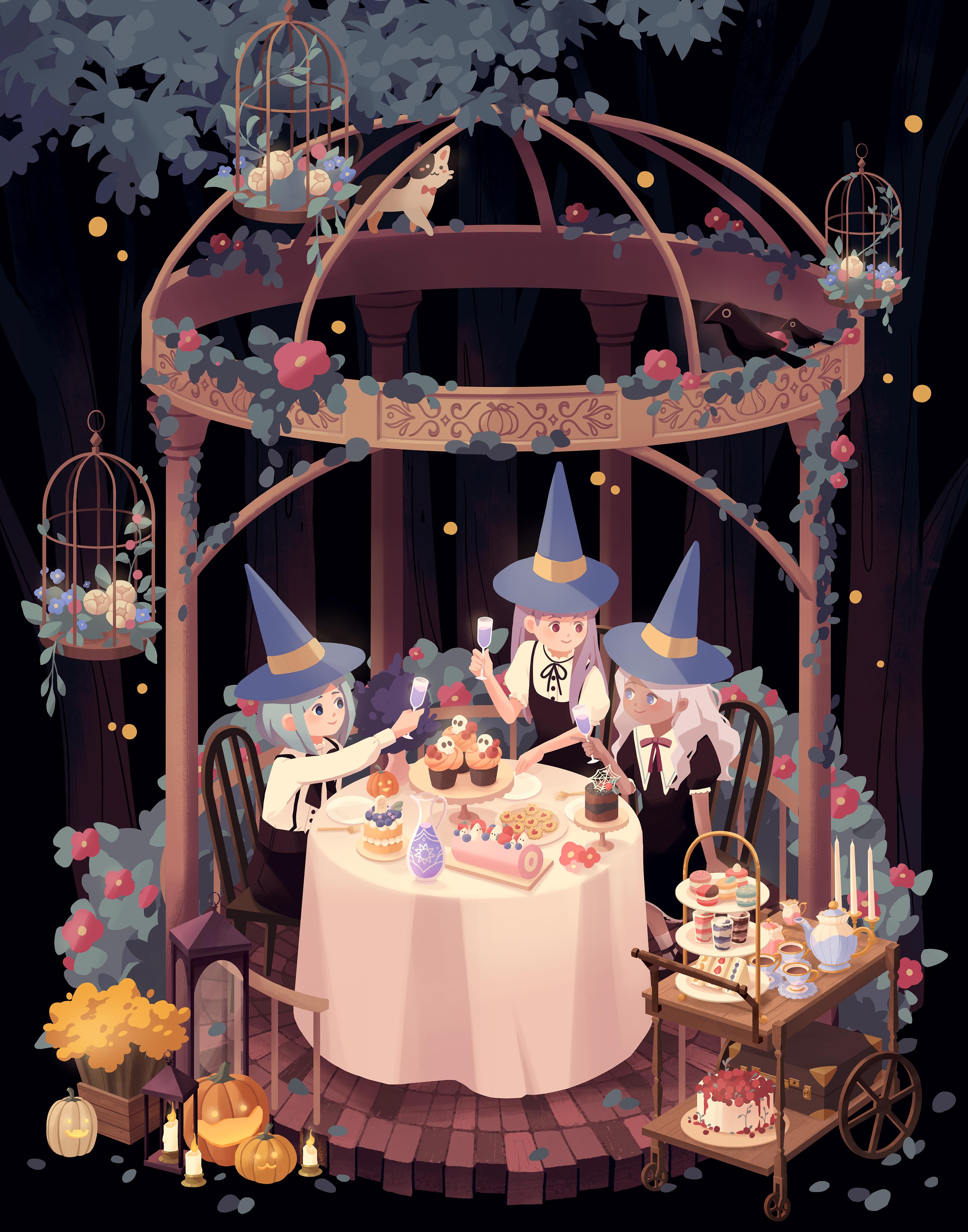 Jason Walker Portrait Print - "Tea Party" (2024) By Sang Lam, Digital Print on Metal