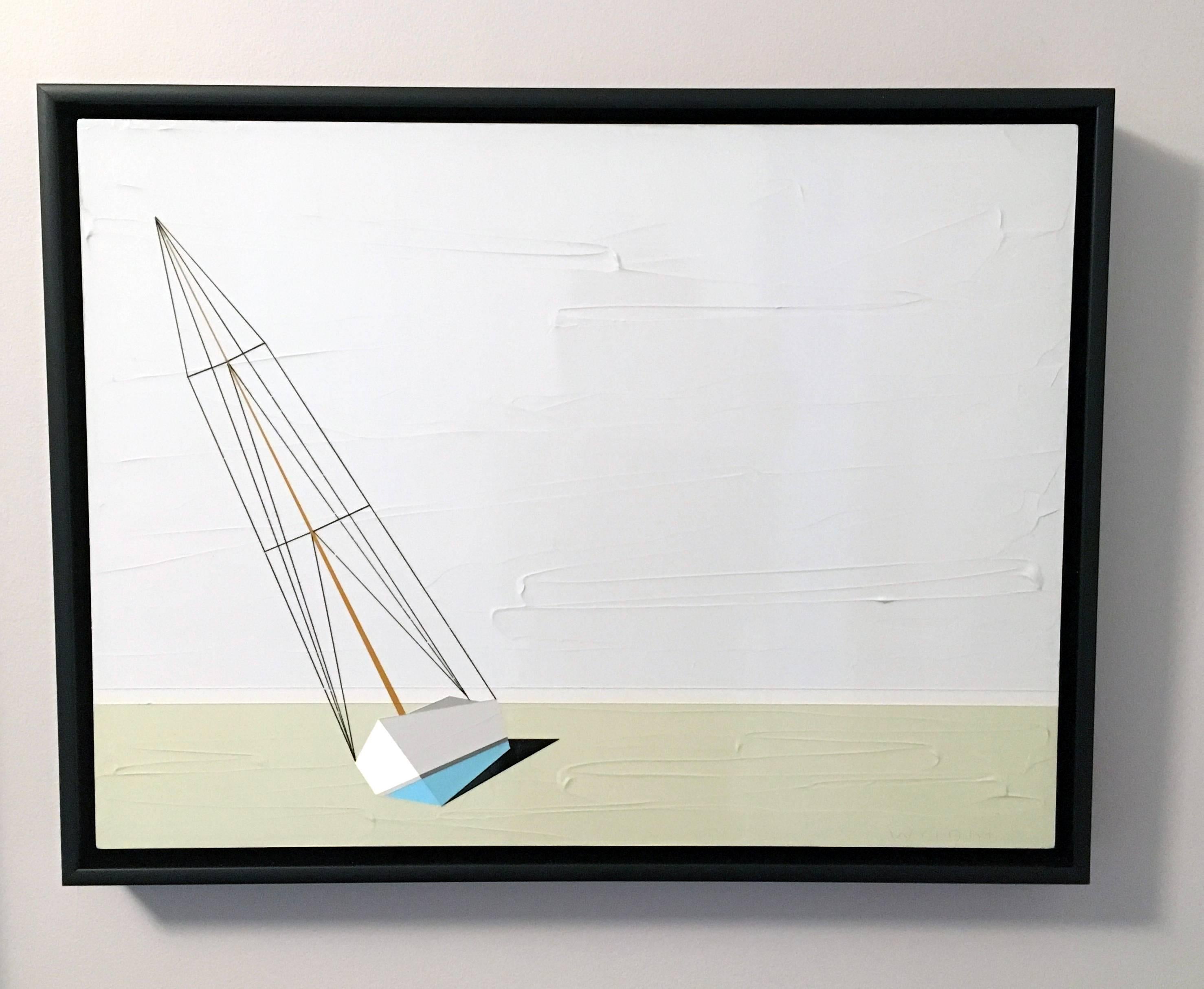 Darling, Huile, Acrylique, Voilier, Texturé, Eau, Maison de plage, Bleu, Voile