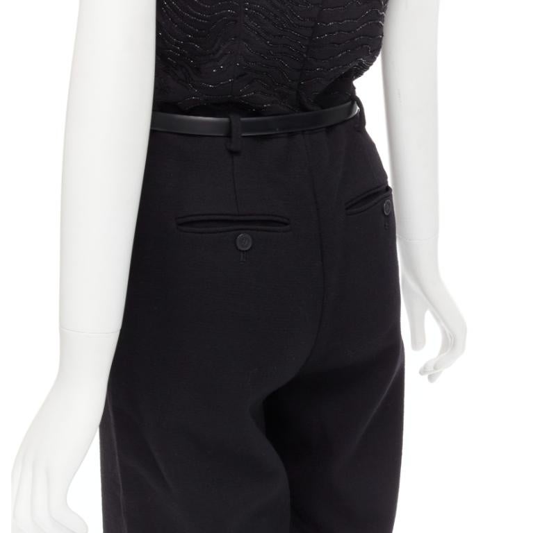 JASON WU 2014 Pasarela negro adornado con perlas corsé deshuesado con cinturón mono US2 XS en venta 2