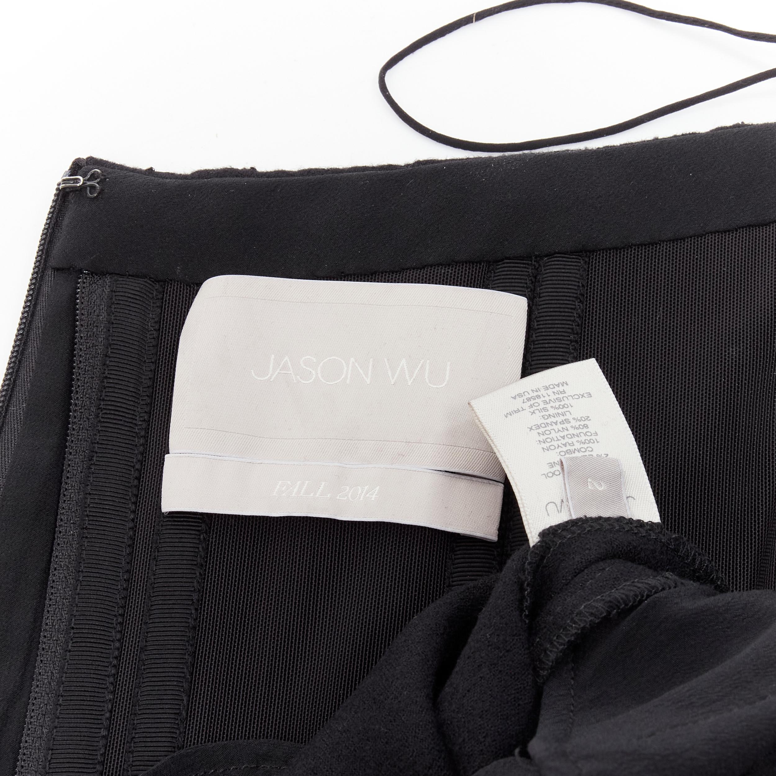 JASON WU 2014 Runway black bead embellished boned corset belted jumpsuit US2 XS 1