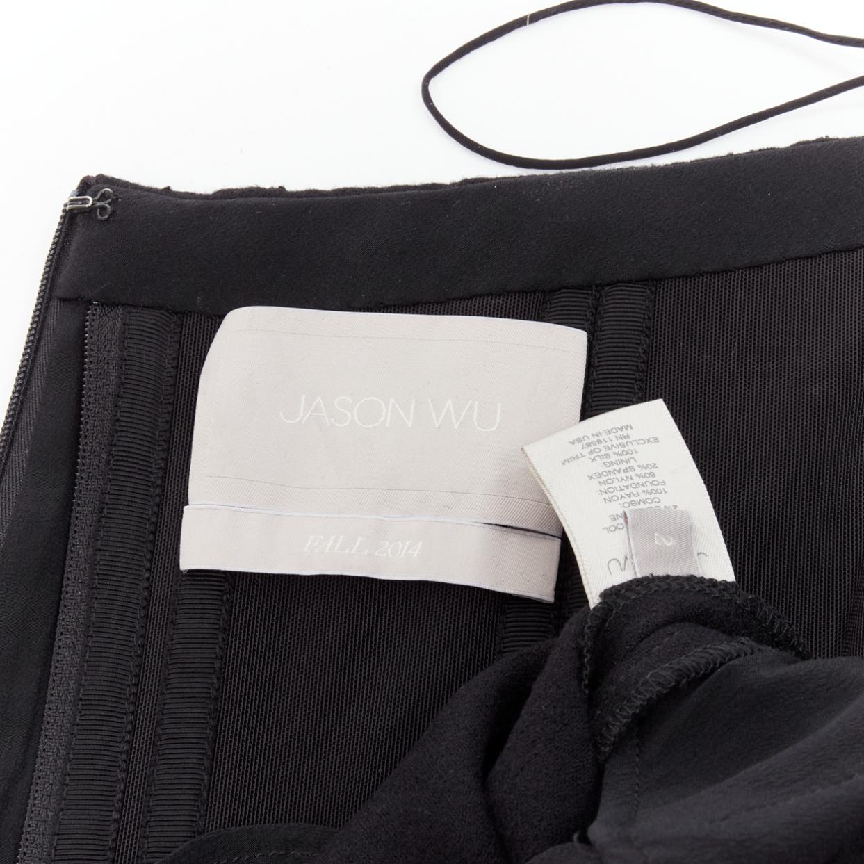 JASON WU 2014 Runway black bead embellished boned corset belted jumpsuit US2 XS For Sale 4