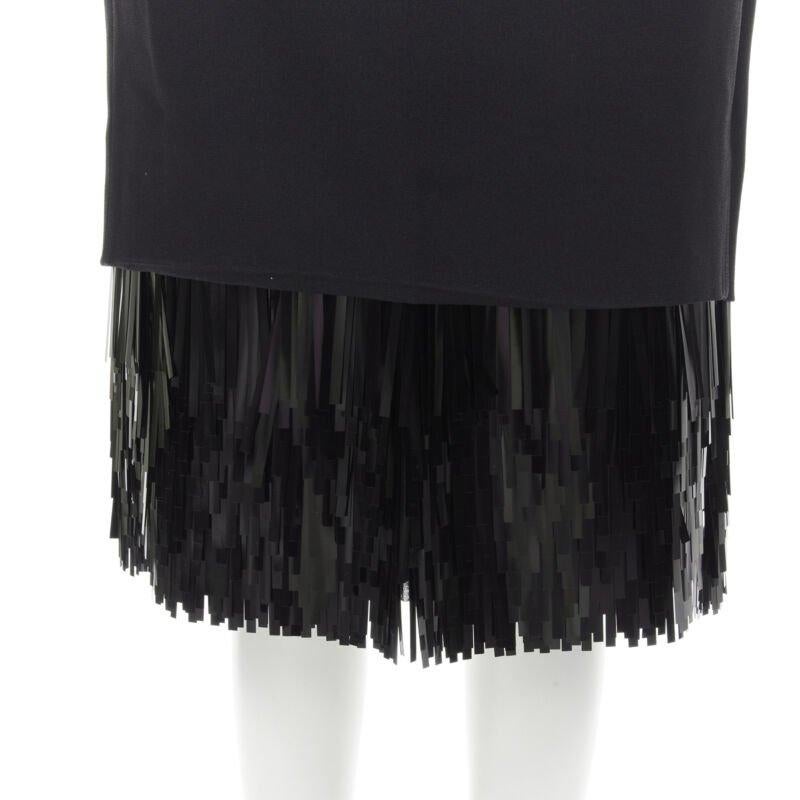 JASON WU black fringe sequins hem cocktail skirt US0 XS
Reference: KEDG/A00104
Brand: Jason Wu
Material: Acetate, Viscose
Color: Black
Pattern: Solid
Closure: Zip
Lining:  Silk
Extra Details: Sequins fringe hem.
Made in: United