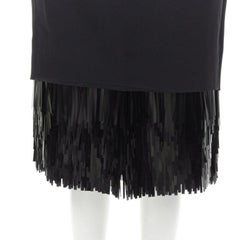 JASON WU jupe de cocktail à frange et ourlet en paillettes noir US0 XS