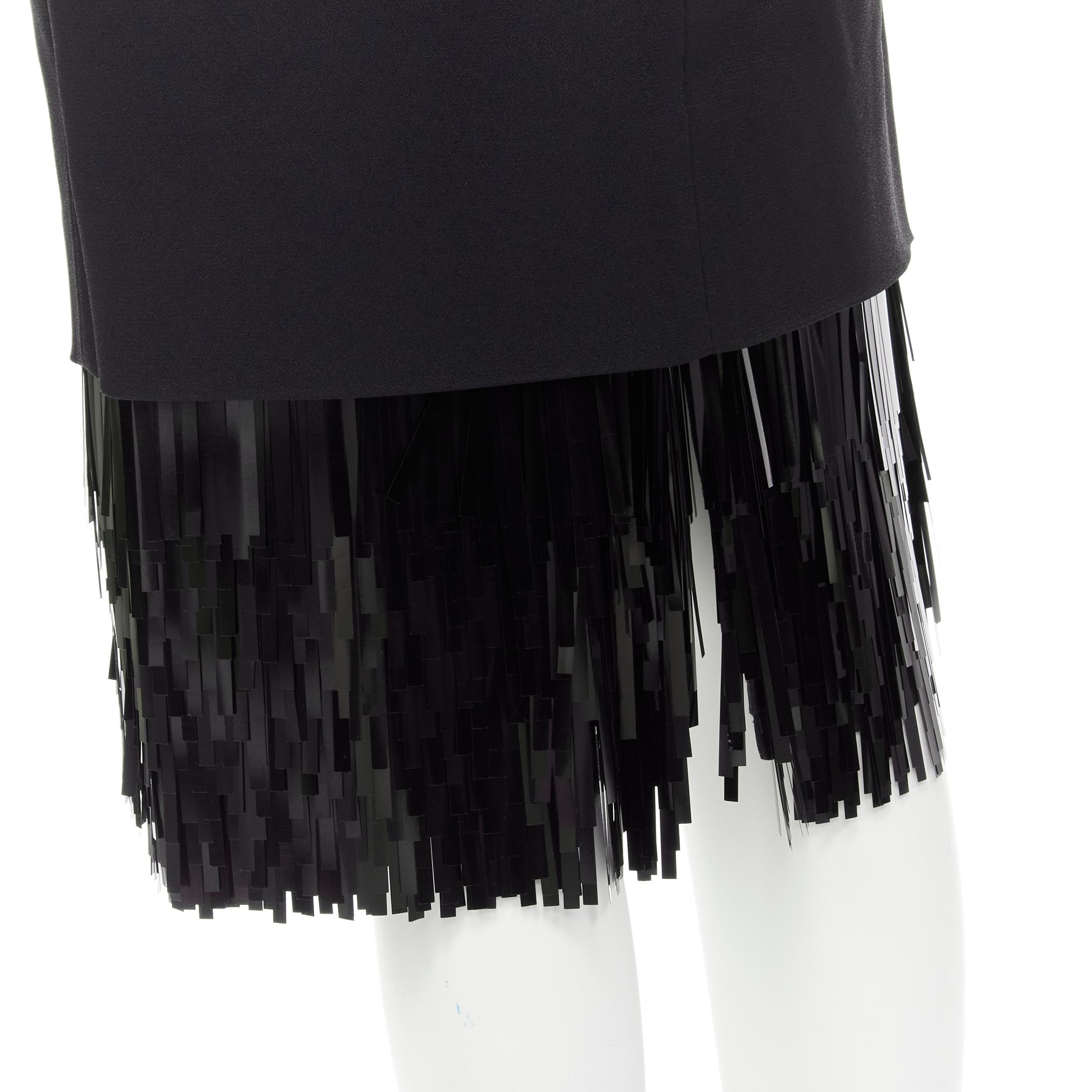 JASON WU black fringe sequins hem cocktail skirt US0 XS For Sale 2