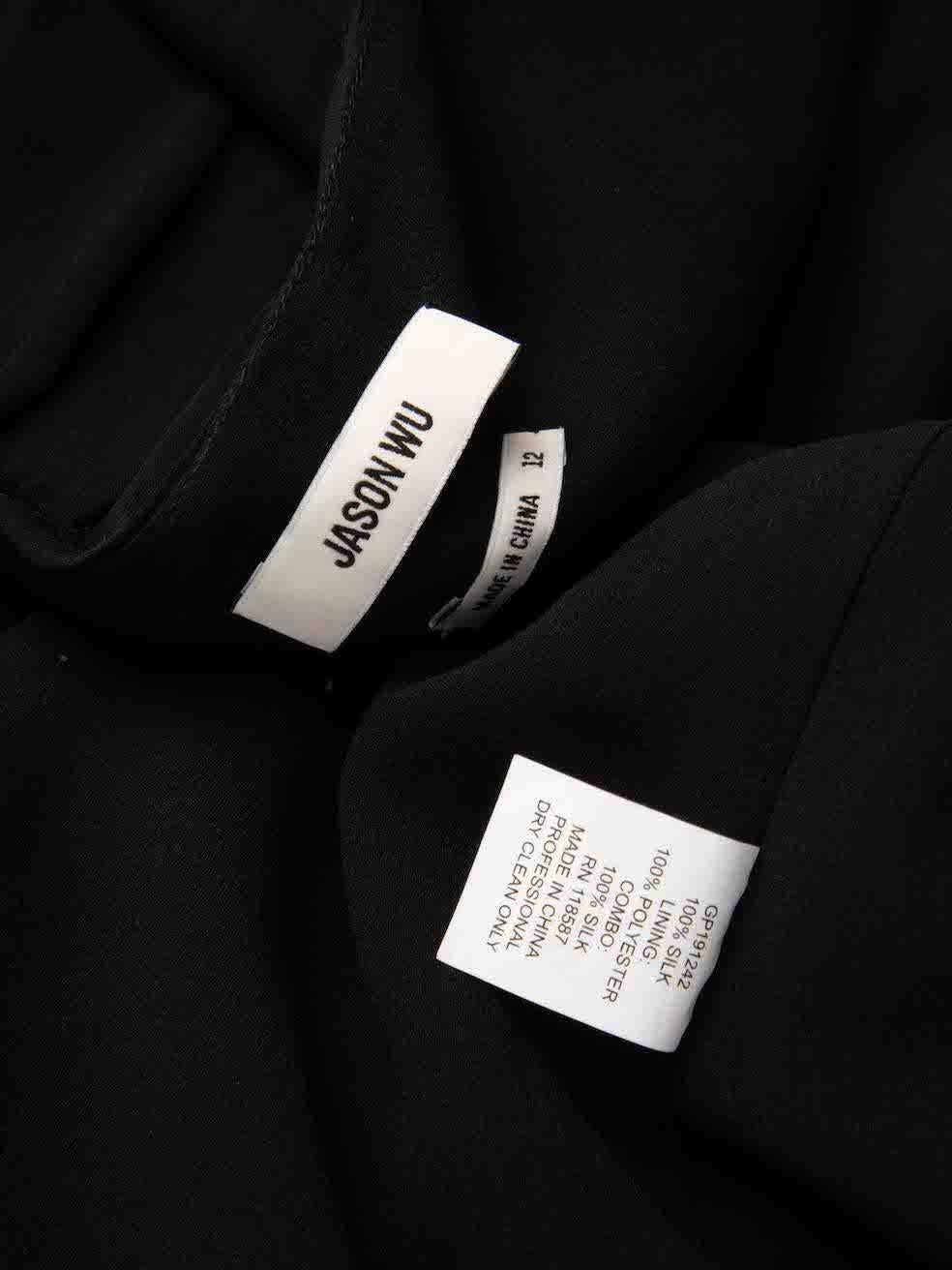 Jason Wu Black Silk Ruffle Trimmed Dress Size XXL For Sale 3