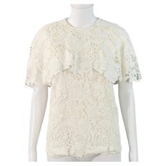 COLLEZIONE JASON WU - Camicetta taglia 0 con rivestimento in pizzo di cotone guipure bianco