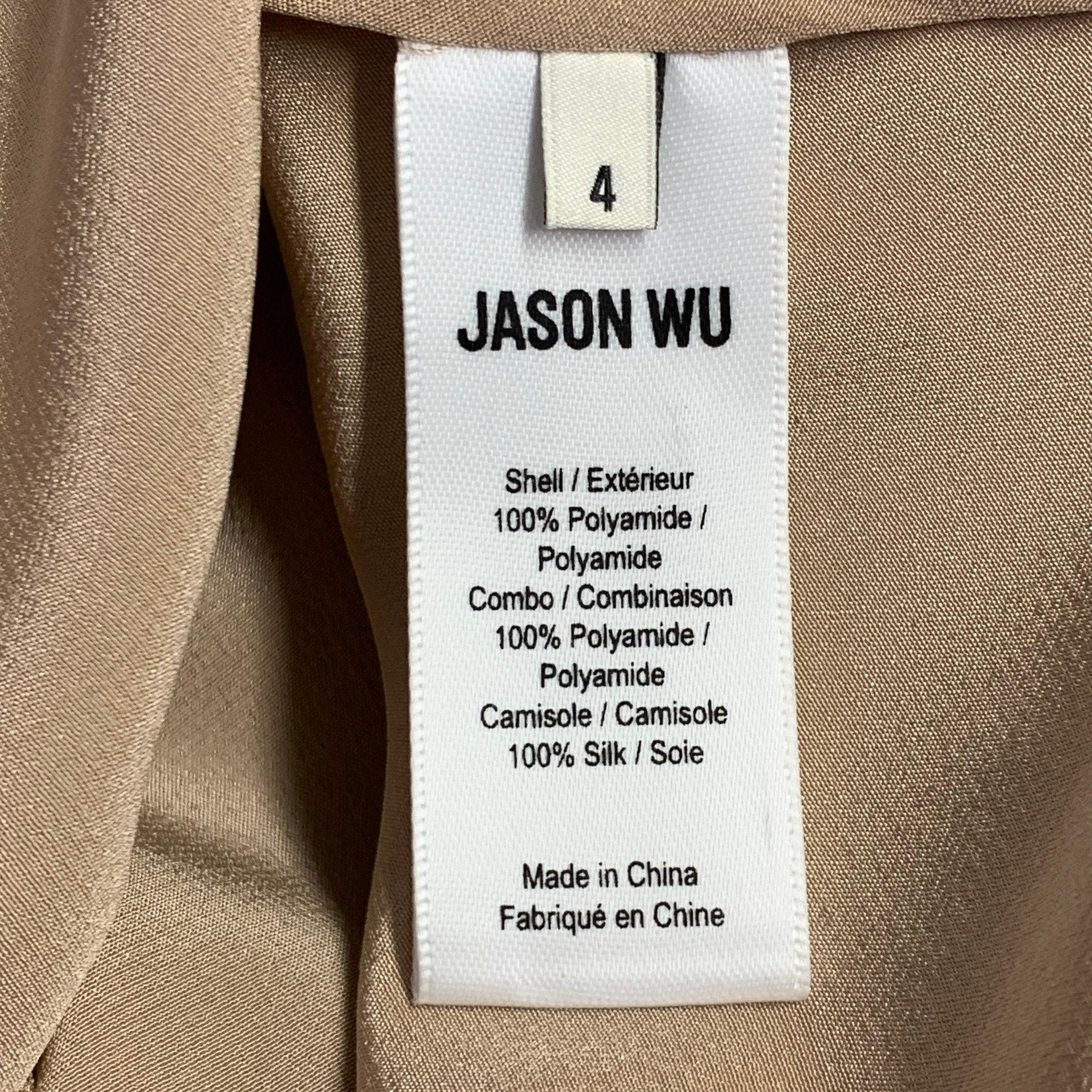 Jason Wu COLLECTION Taglia 4 Camicetta di pizzo in poliammide nera senza colletto e senza camicia di campagna in vendita 1