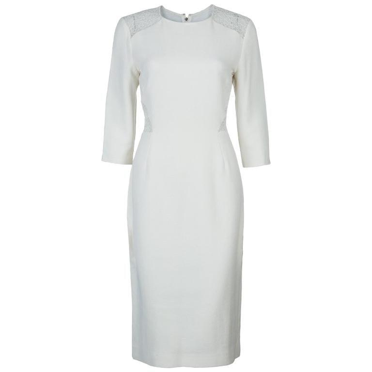 Jason Wu Cream Lace Detail Dress M For Sale at 1stDibs