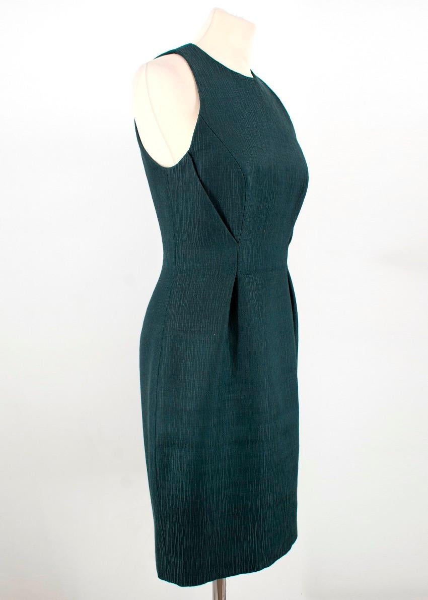 Jason Wu Jacquard Green Wool & Silk Shift Dress - Size Estimated S For Sale 3