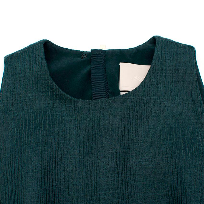 Black Jason Wu Jacquard Green Wool & Silk Shift Dress - Size Estimated S For Sale