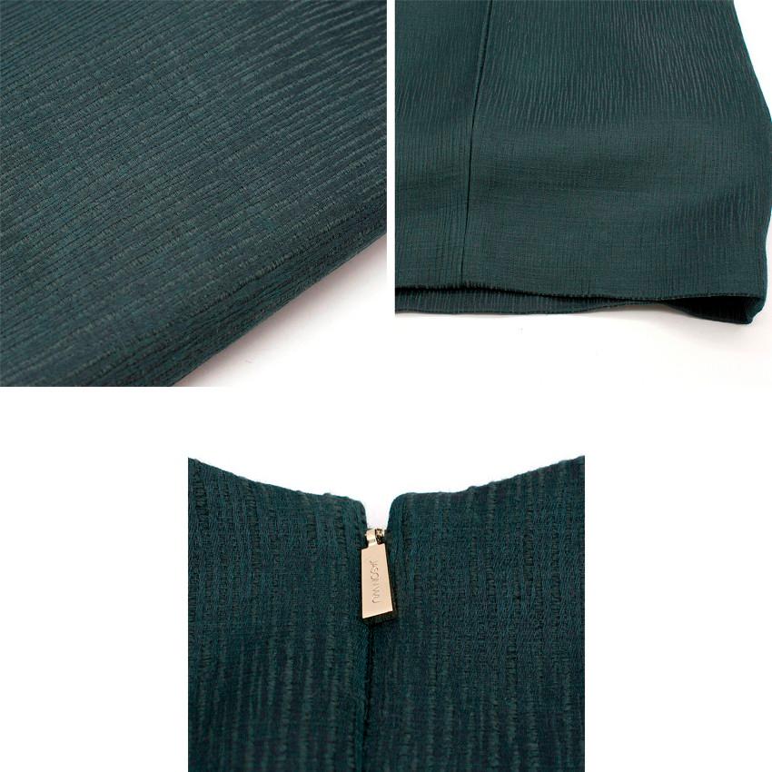 Jason Wu Jacquard Green Wool & Silk Shift Dress - Size Estimated S For Sale 2