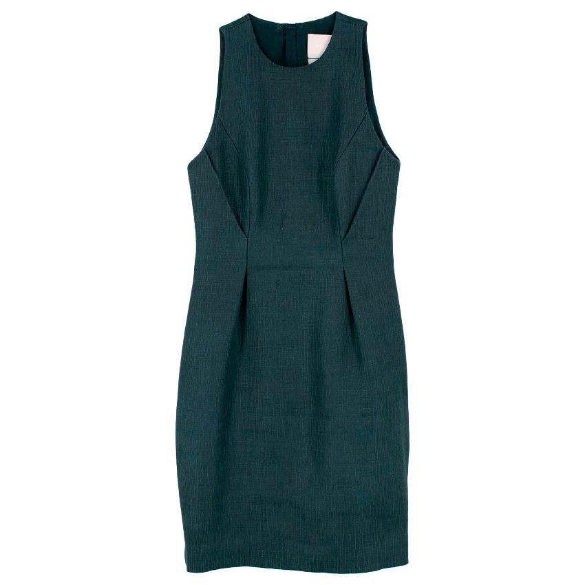 Jason Wu Jacquard Green Wool & Silk Shift Dress - Size Estimated S For Sale