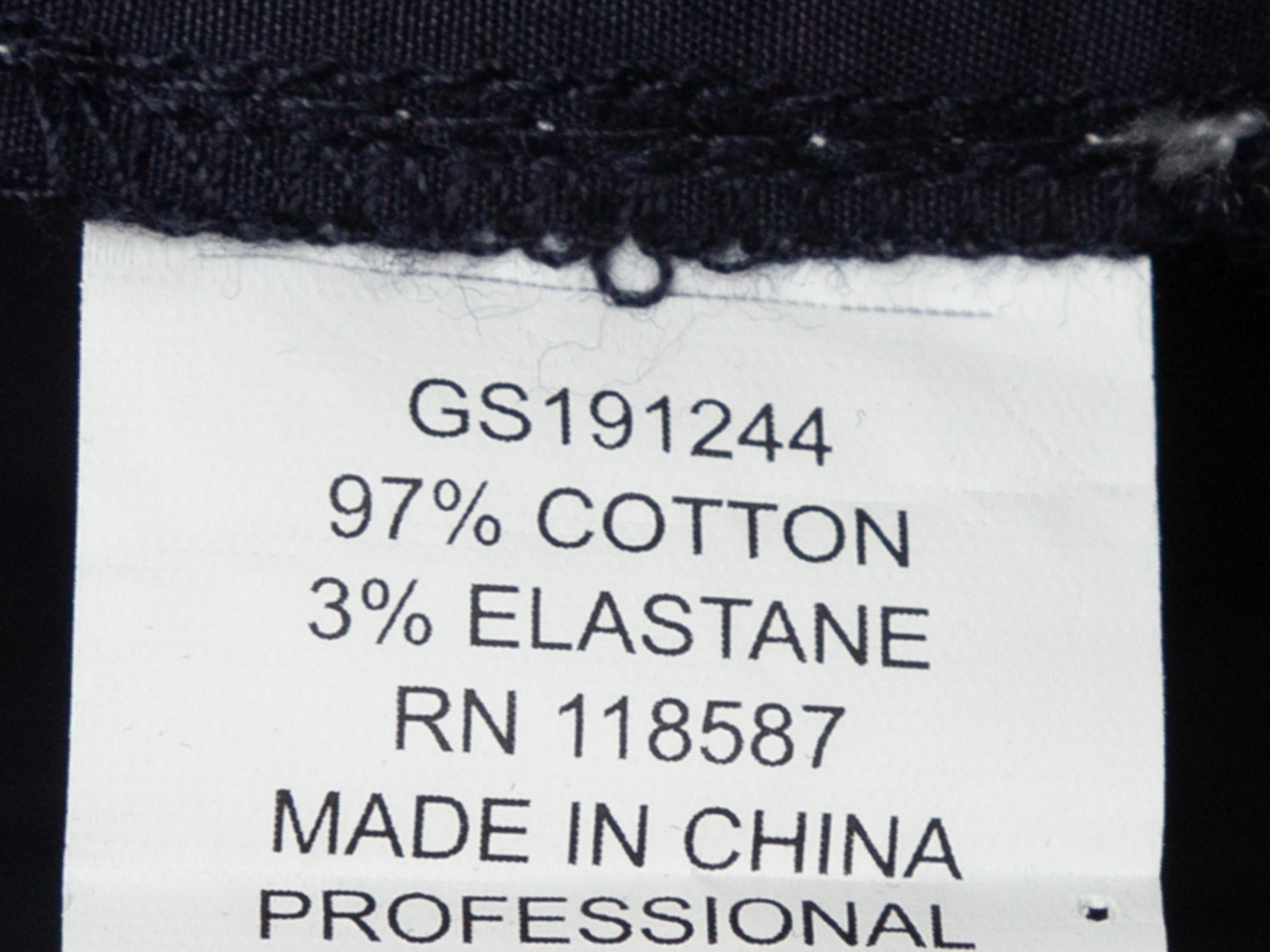 Black Jason Wu Navy Cotton Three-Quarter Sleeve Dress
