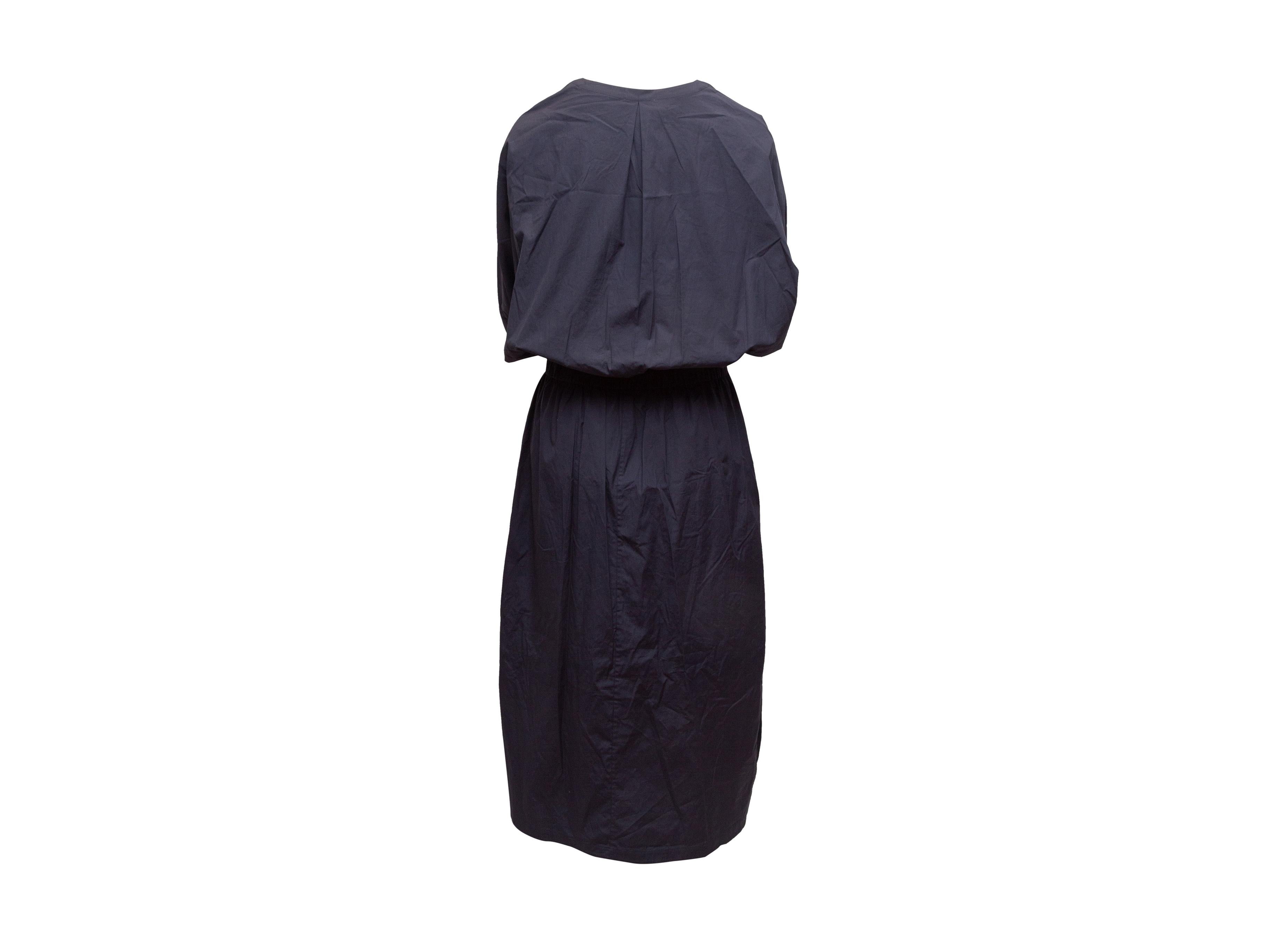 Jason Wu Navy Cotton Three-Quarter Sleeve Dress 1