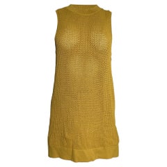 Jason Wu Pointelle-Knit Tunic Sweater In Yellow Viscose