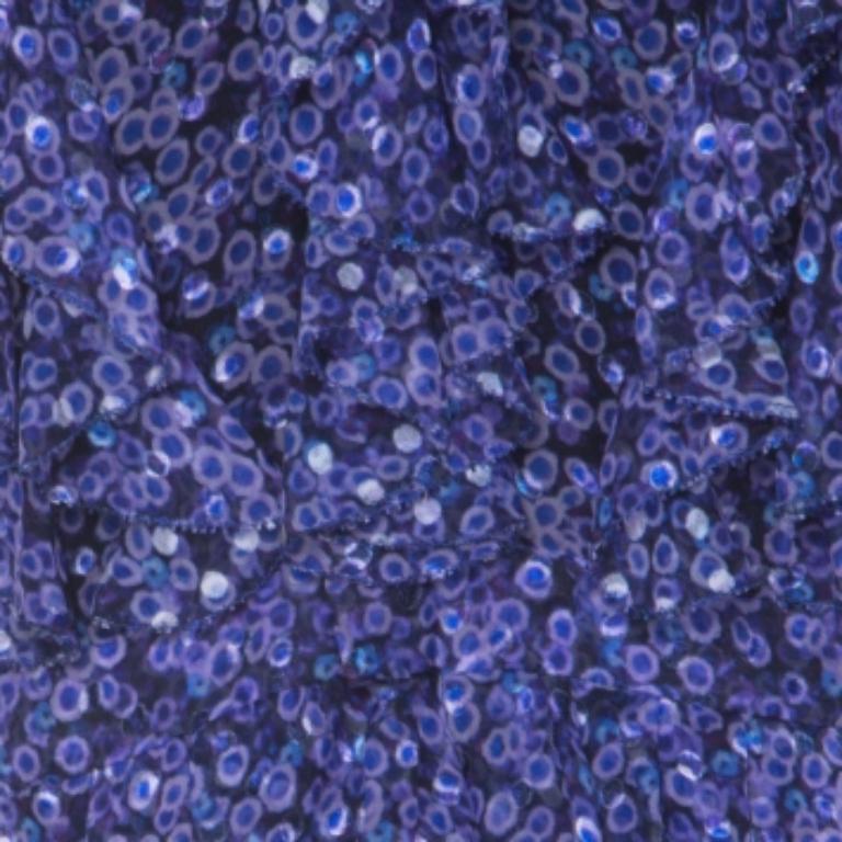 Jason Wu Purple Silk Chiffon Printed Ruffle  Short Dress L en venta 3