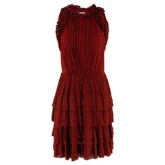 Jason Wu Red & Black Ruffled Printed Mini Dress 4