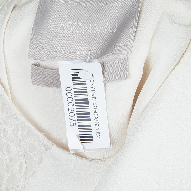 Jason Wu Resort'15 Off White Lace Insert Dress S 5