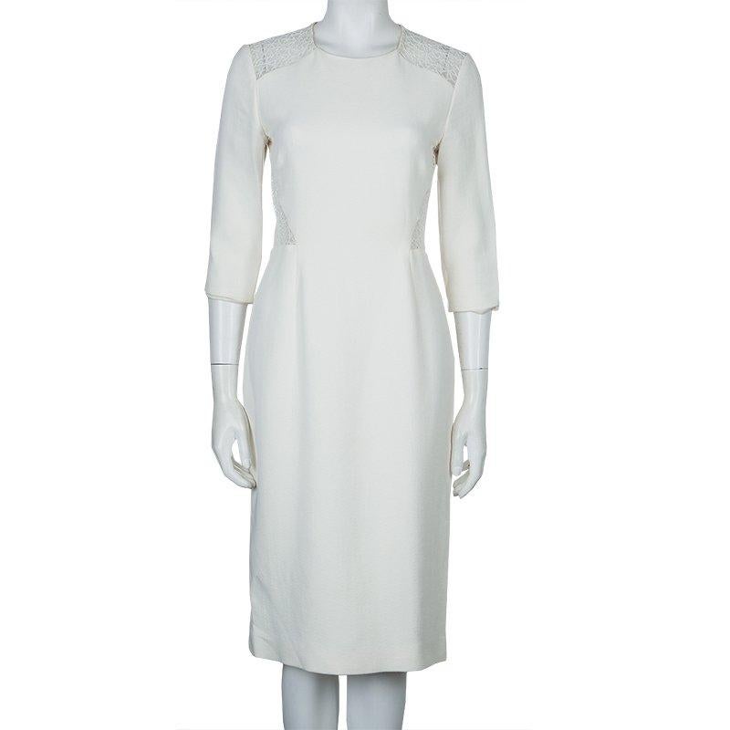 Gray Jason Wu Resort'15 Off White Lace Insert Dress S