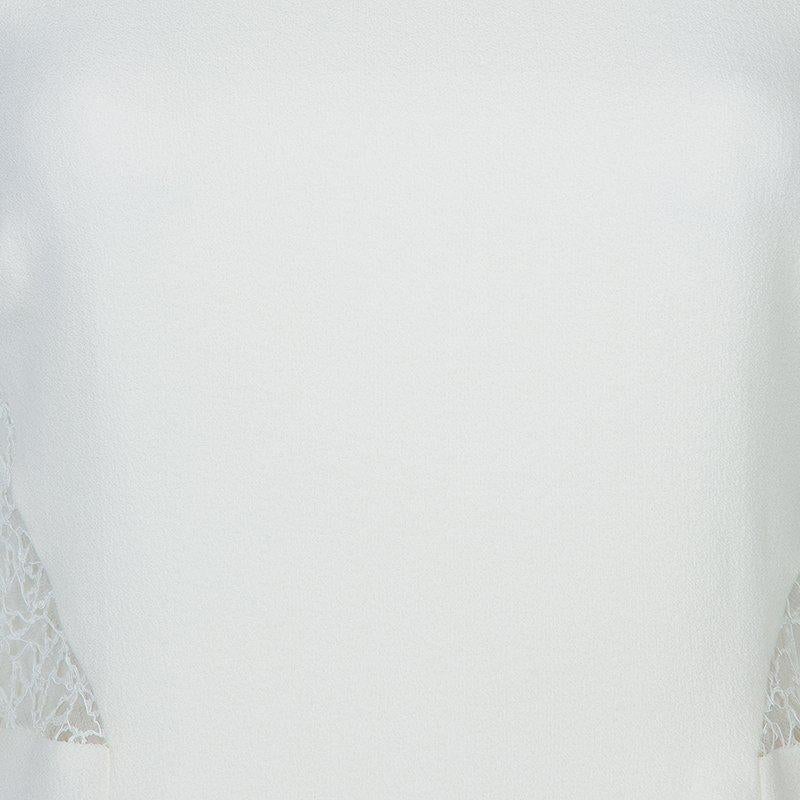 Jason Wu Resort'15 Off White Lace Insert Dress S 3