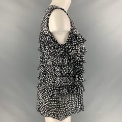 JASON WU Size 6 Black & White Viscose & Silk Dots Blouse
