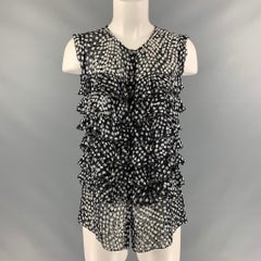 JASON WU Size 6 Black & White Viscose & Silk Dots Blouse