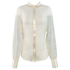 JASON WU Taglia S Beige Poliestere Pizzo Manica Raglan Button Up Shirt