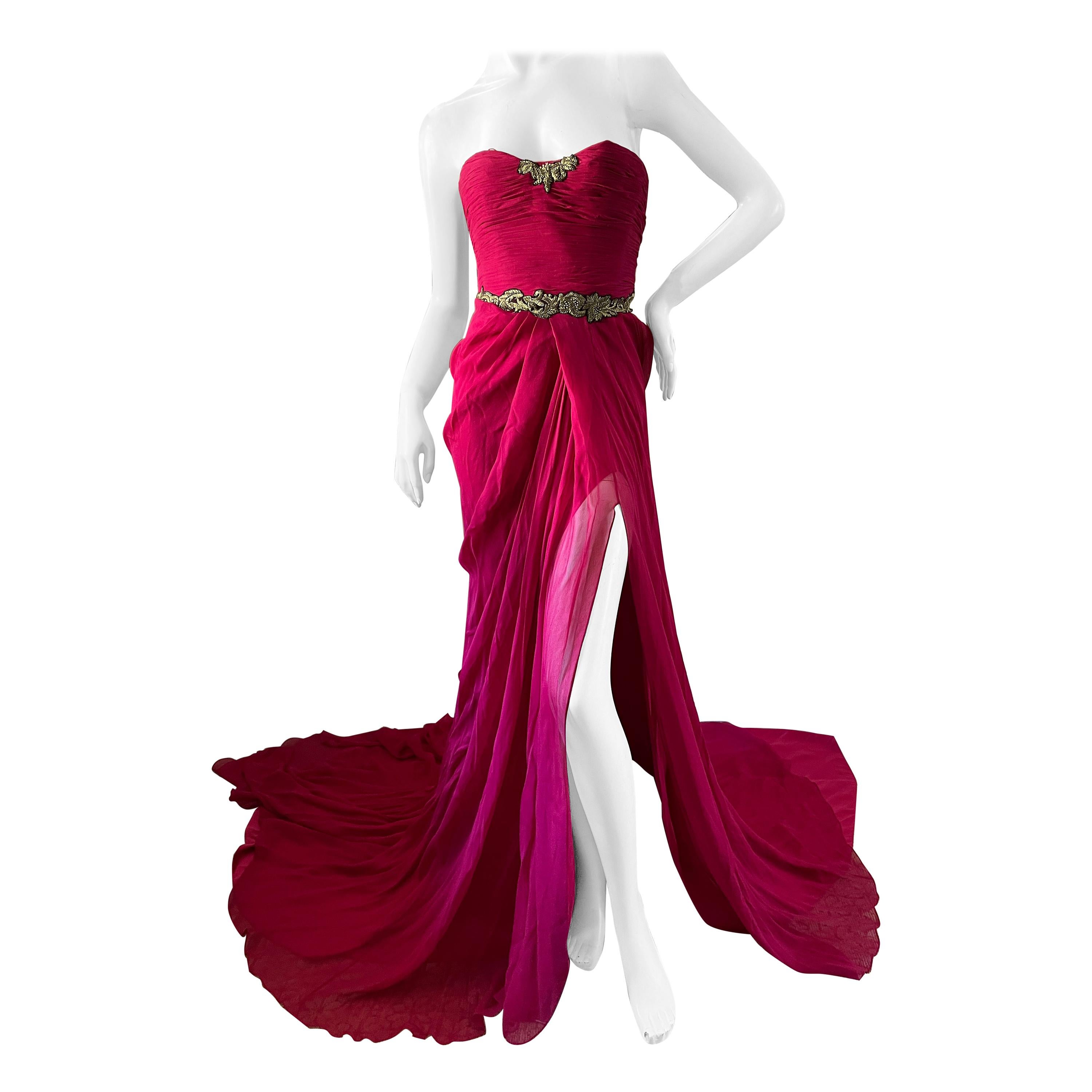 Jason Wu Spring 2011 Dramatic Strapless Red Evening Dress with Train For Sale