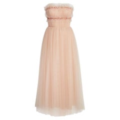 Jason Wu Strapless Ruched Tulle Midi Cocktail Dress