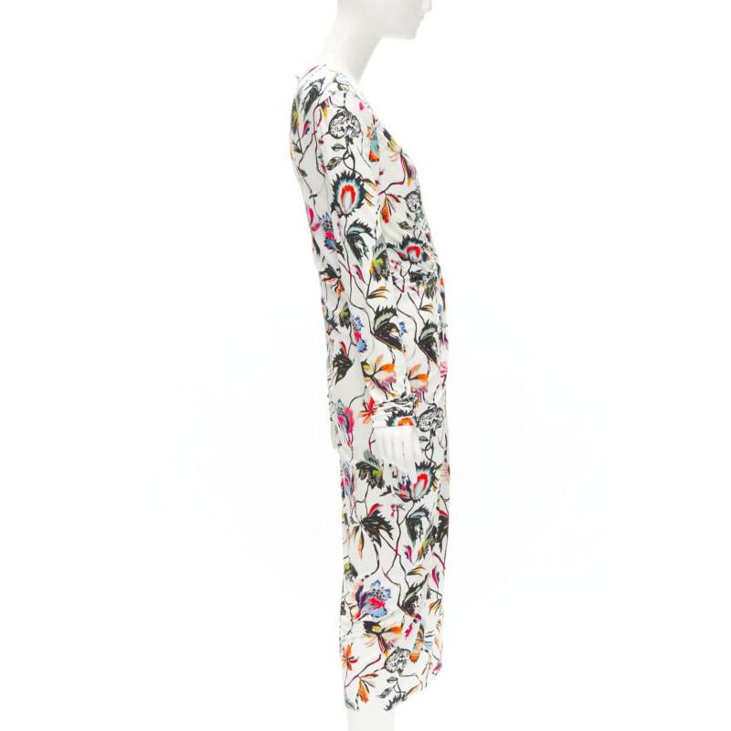 JASON WU white tropical floral print twist draped viscose dress M Excellent état - En vente à Hong Kong, NT