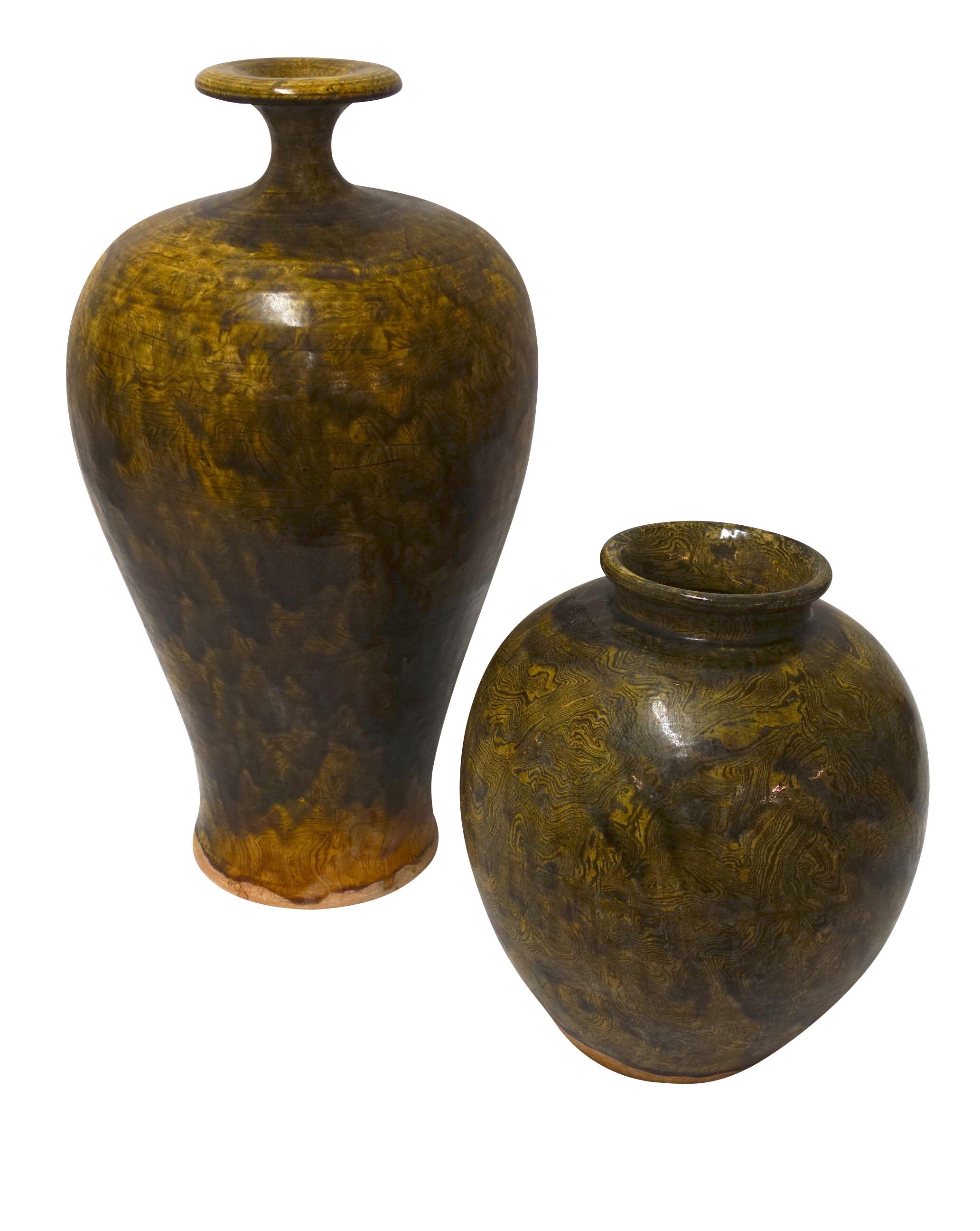 Jaspe Glaze Vase, China, 1940s In Excellent Condition In New York, NY