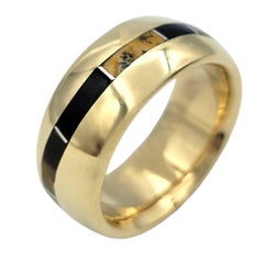 Jasper and Tiger's Eye Inlay Eternity Band Ring in Polished 14 Karat Yellow Gold