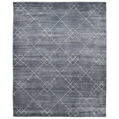 Jasper, Bohemian Moroccan Loom Knotted Area Rug, Charcoal