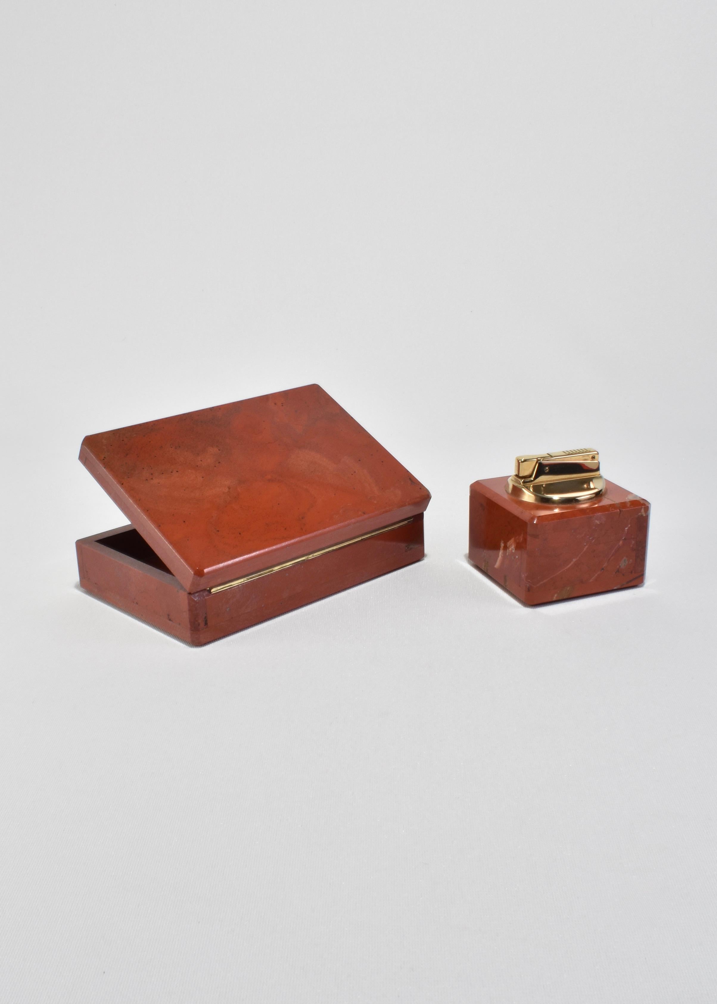 Jasper Box and Lighter Set In Good Condition For Sale In Richmond, VA