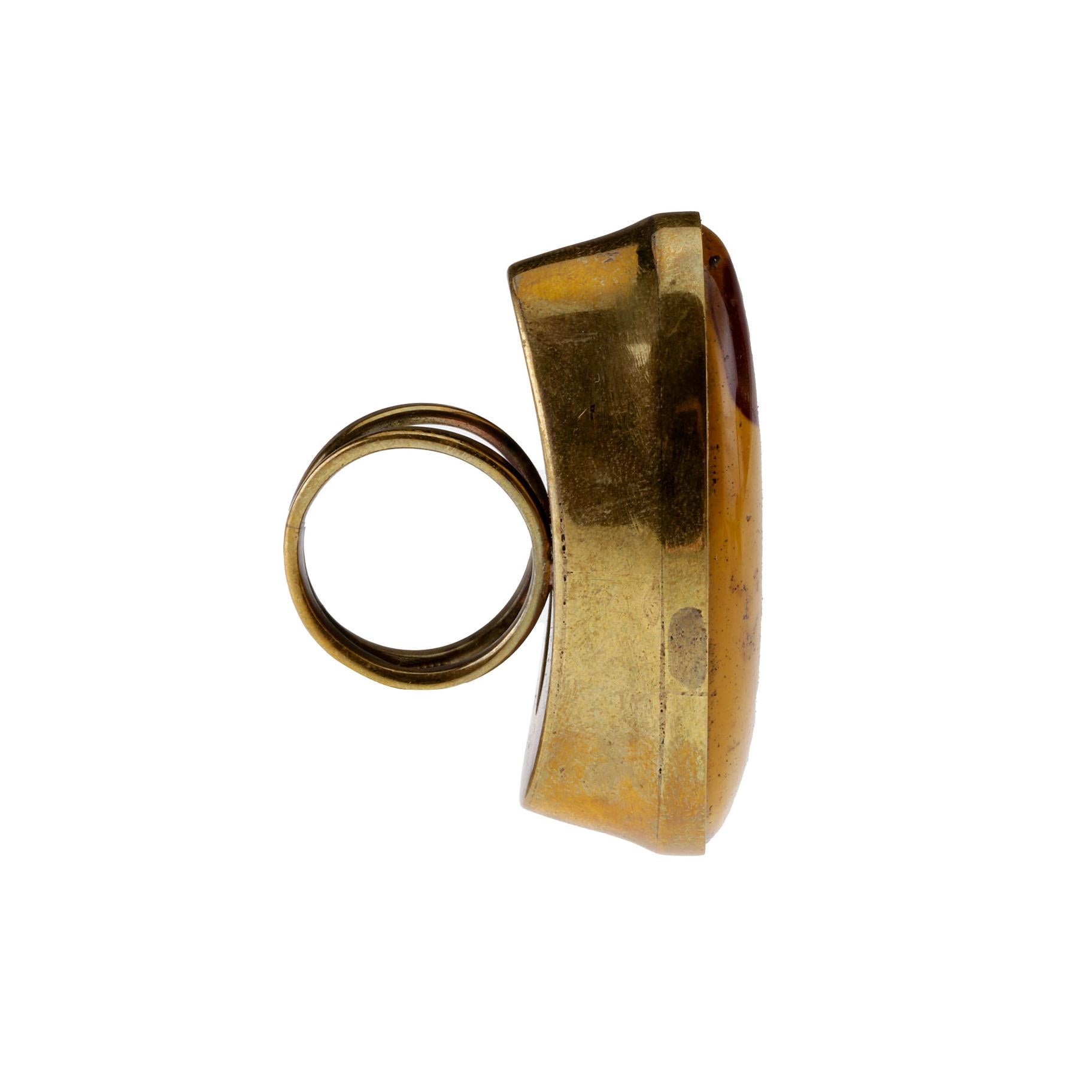Jaspis Bronze Ring (Kunsthandwerker*in) im Angebot