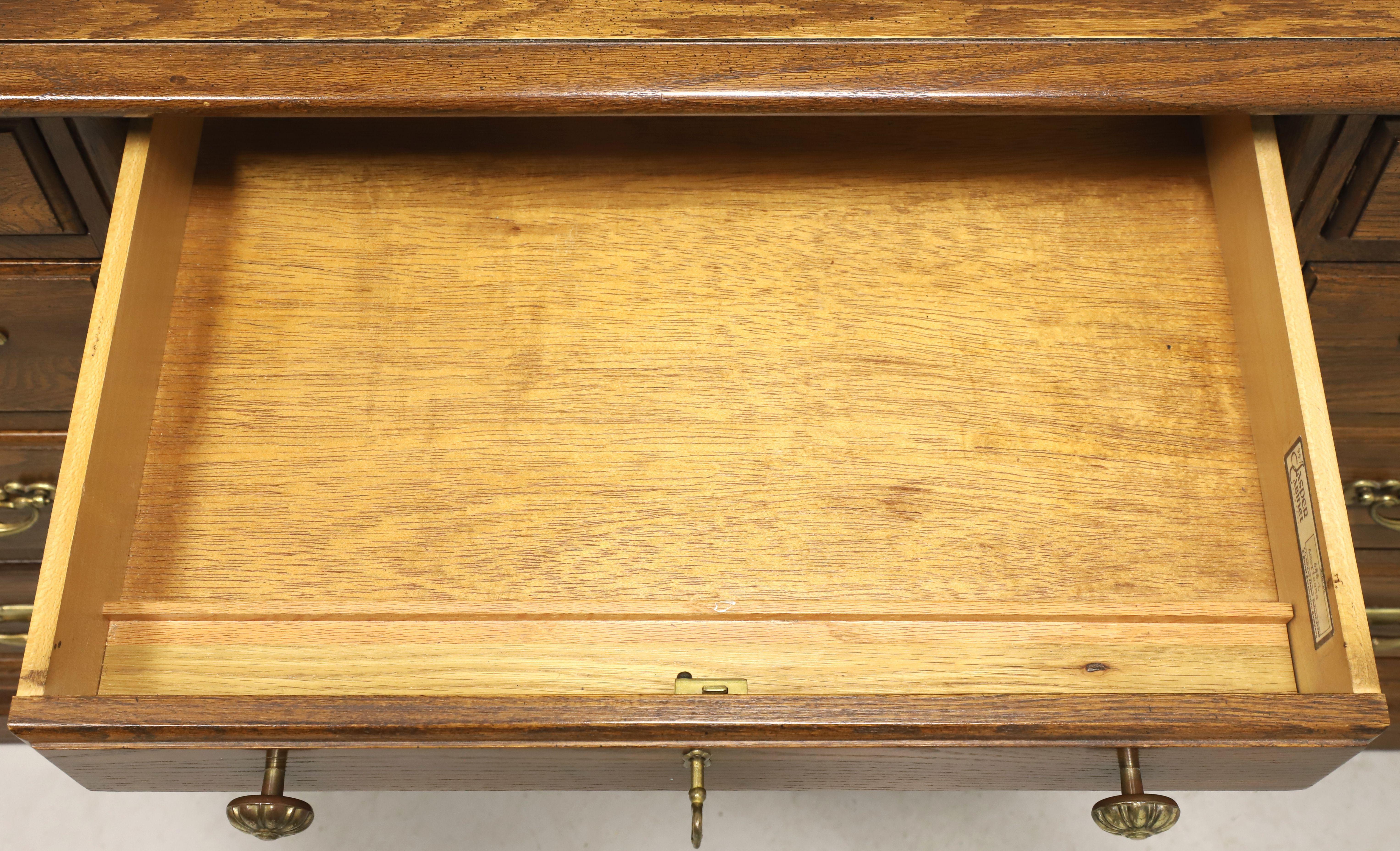 JASPER CABINET Americana Oak Leather Top Traditional Executive Desk For Sale 1