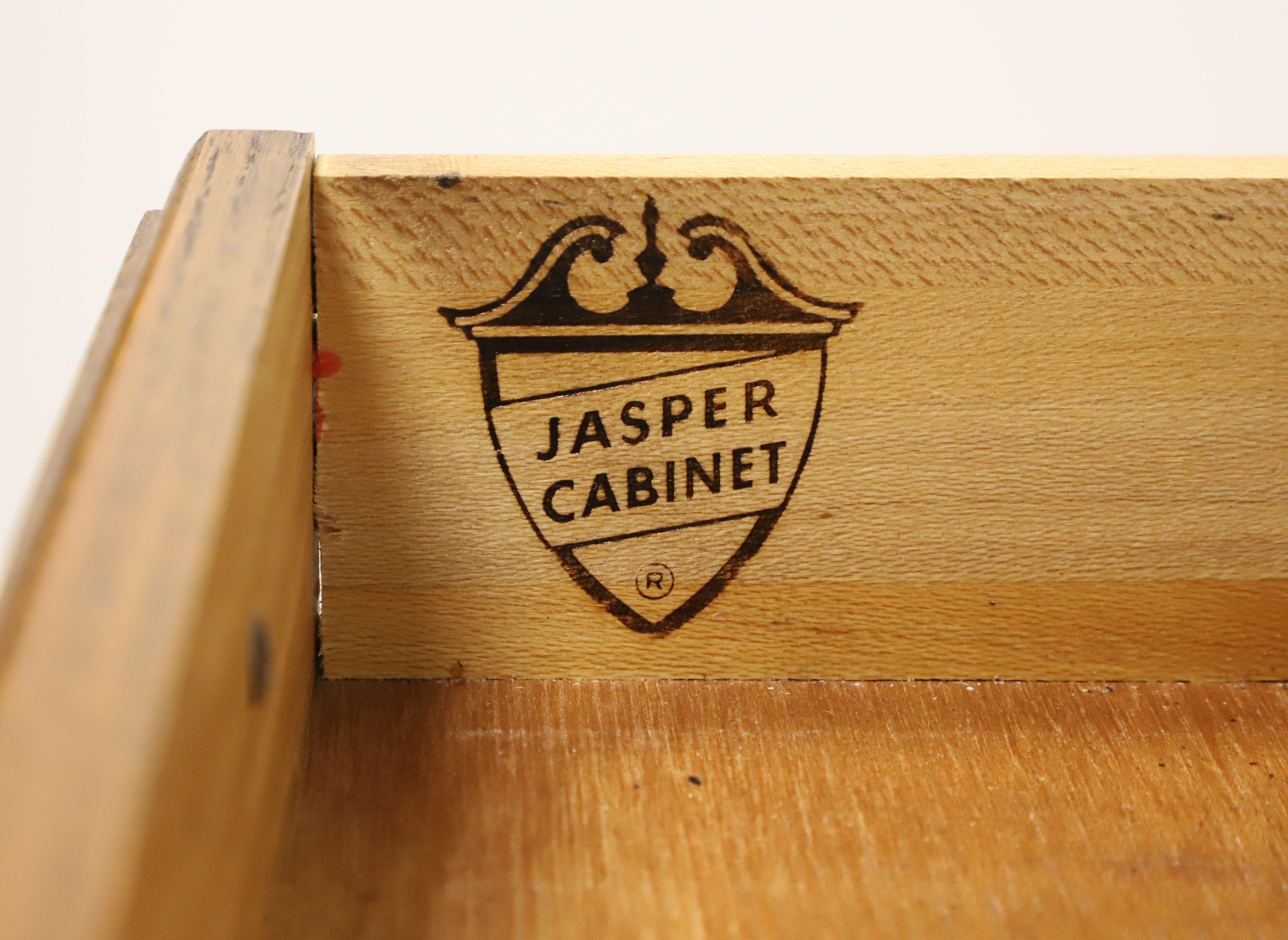 JASPER CABINET Americana Oak Leather Top Traditional Executive Desk For Sale 7