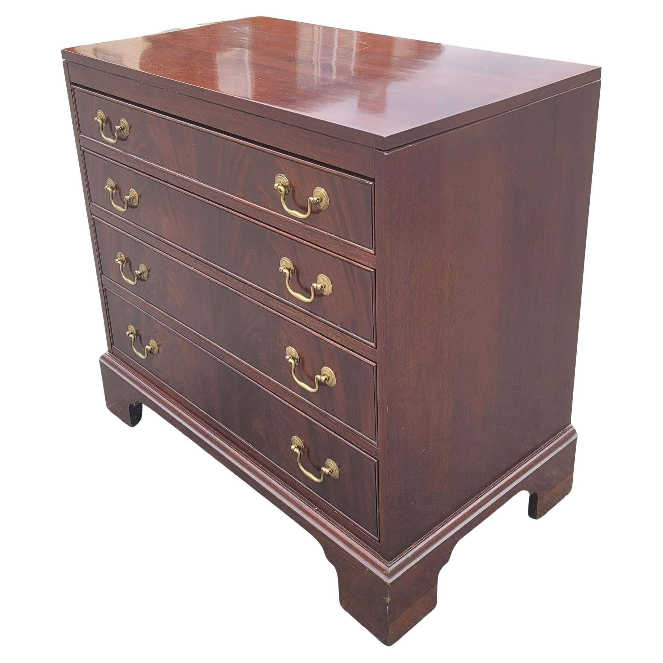 Veneer Jasper Cabinet Chippendale Flame Mahogany Commode Chest of Drawers