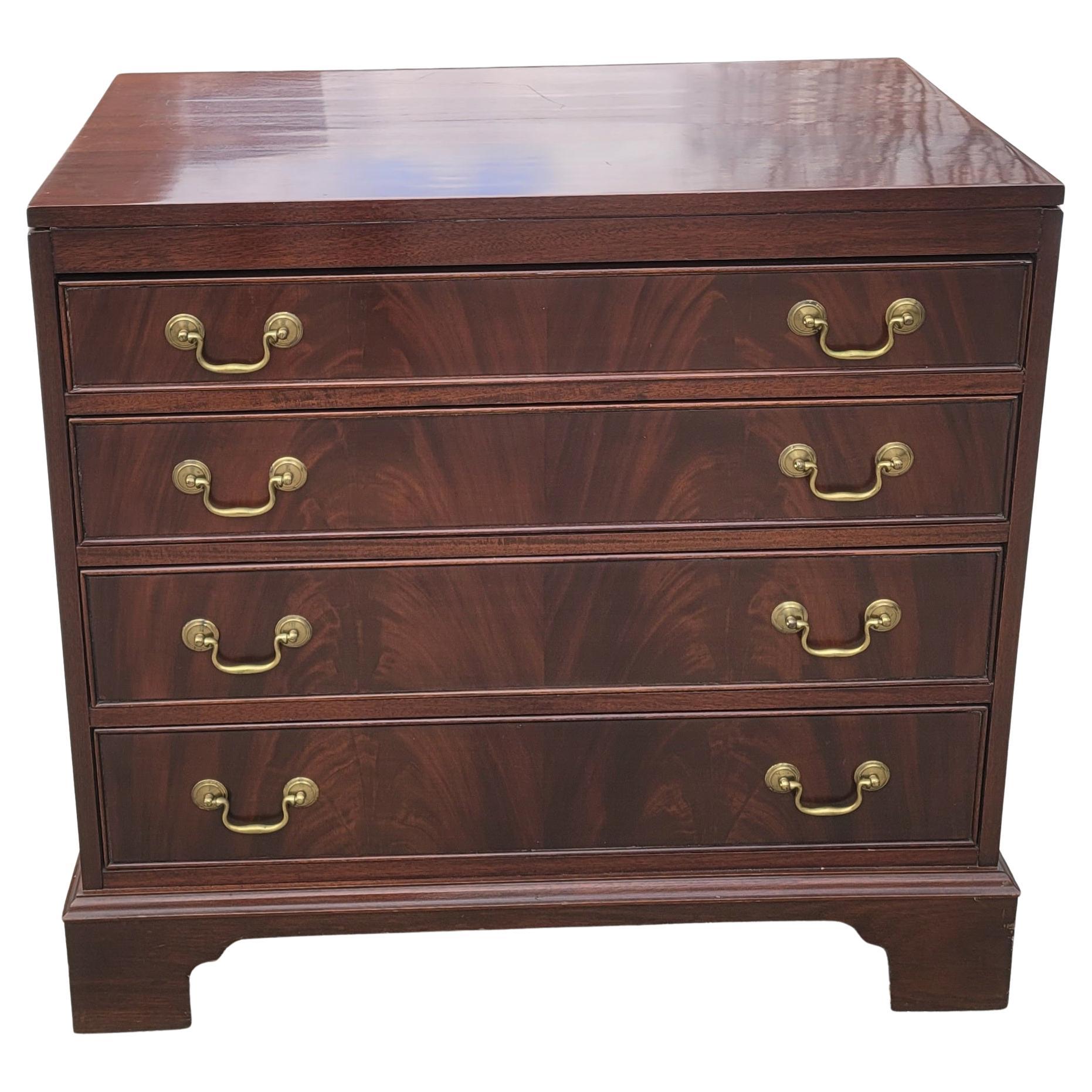 Jasper Cabinet Chippendale Flame Mahogany Commode Chest of Drawers 1