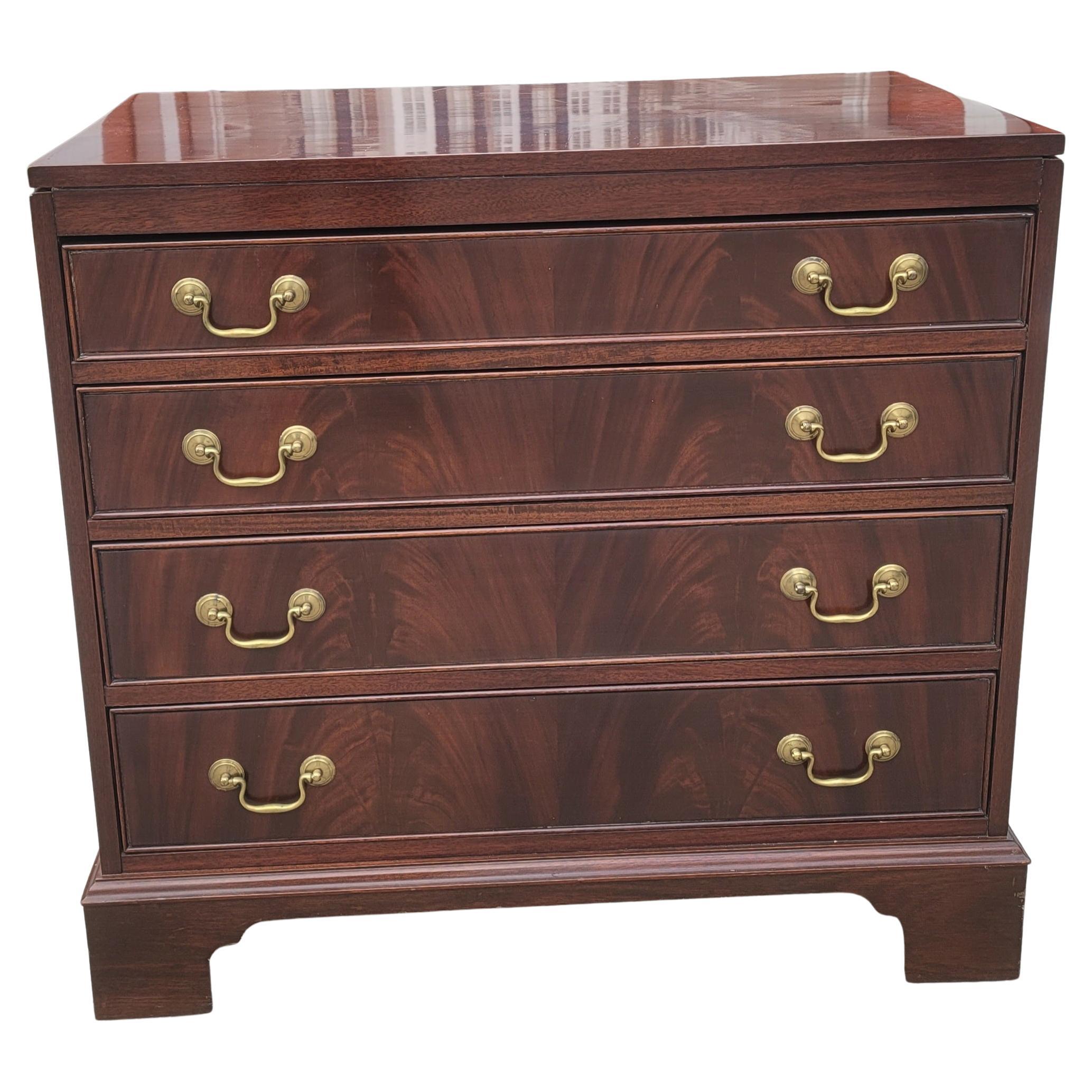 Jasper Cabinet Chippendale Flame Mahogany Commode Chest of Drawers